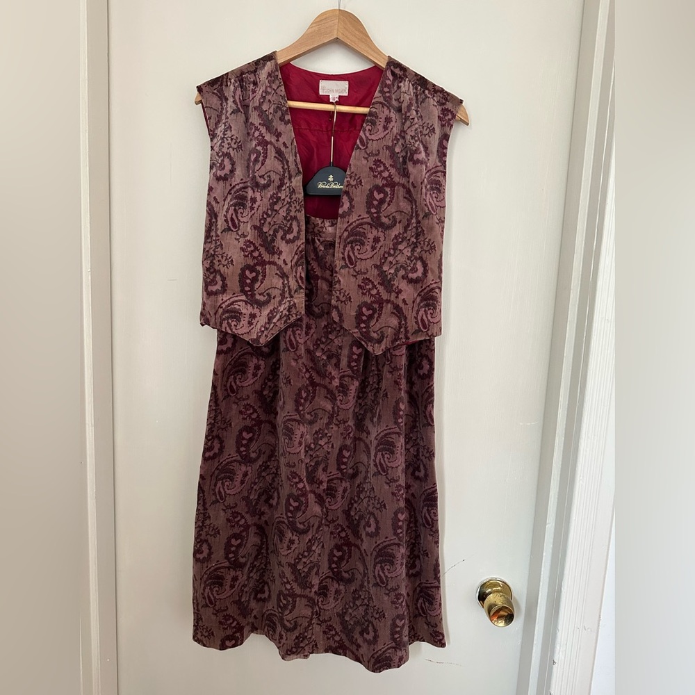John Meyer Vintage velvet skirt vest set